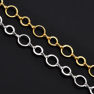 Collier en acier inoxydable avec chaîne à maillons géométriques de 10 mm, plaqué or, unisexe, bijoux cadeau - Product Image 2