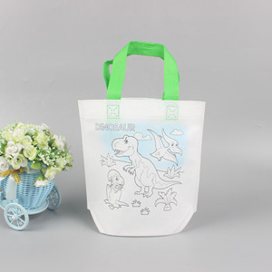 Vente chaude B662 bricolage peinture Graffiti coloré dessin animé conception <span class=keywords><strong>pas</strong></span> <span class=keywords><strong>cher</strong></span> Non-tissé sac fourre-tout cadeau pour faire du shopping - Product Image 3