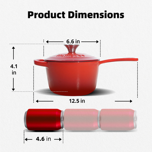 Casserole <span class=keywords><strong>en</strong></span> <span class=keywords><strong>fonte</strong></span> rouge de 1,75 QT, <span class=keywords><strong>meilleure</strong></span> casserole <span class=keywords><strong>en</strong></span> <span class=keywords><strong>fonte</strong></span> antiadhésive, casserole ronde <span class=keywords><strong>en</strong></span> <span class=keywords><strong>fonte</strong></span> <span class=keywords><strong>émaillée</strong></span> avec couvercle - Product Image 2