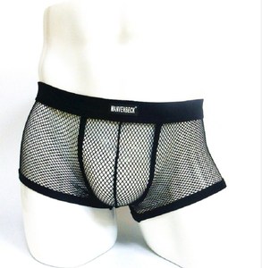 Sous-vêtements sexy <span class=keywords><strong>en</strong></span> maille transparente pour hommes, boxer sexy - Product Image 1
