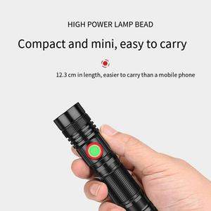 Мощный светодиодный фонарь для охоты, водонепроницаемый IP65, перезаряжаемый через USB, 1000 люмен, регулируемое фокусирование, черный свет, для экстренного использования, 8 часов работы - Product Image 5
