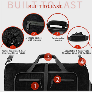 Sac de voyage extra large imperméable 65L, léger et pliable, avec compartiment à chaussures pour hommes et femmes - Product Image 4