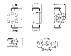 Sensor de Flujo de Turbina Dijiang de Plástico POM Duradero, Señal de Pulso NPN DC5V, 0.3-10L/min, para Medir el Flujo en Dispensadores/Purificadores de Agua - Product Image 6