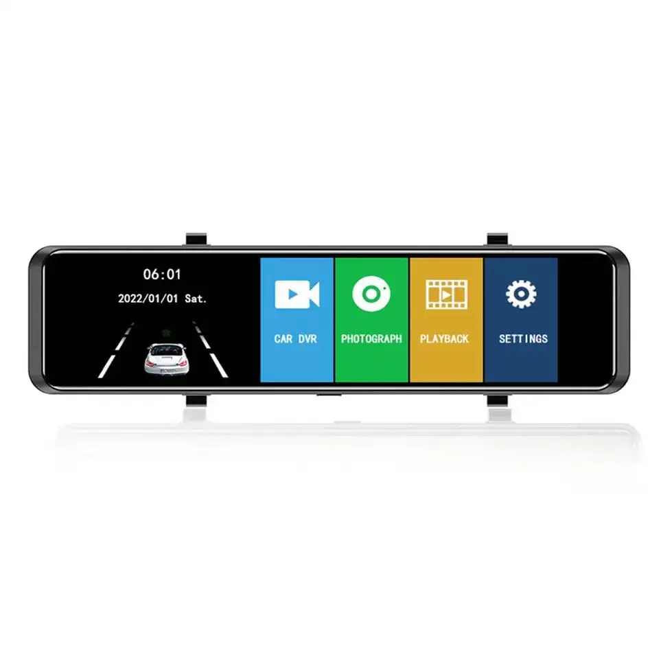 10.88 Inch Dual Lens Android Dvr Carplay Achteruitkijkspiegel Mount Inclusief Gps Stream Play Wifi Hands Free Kit Microfoon