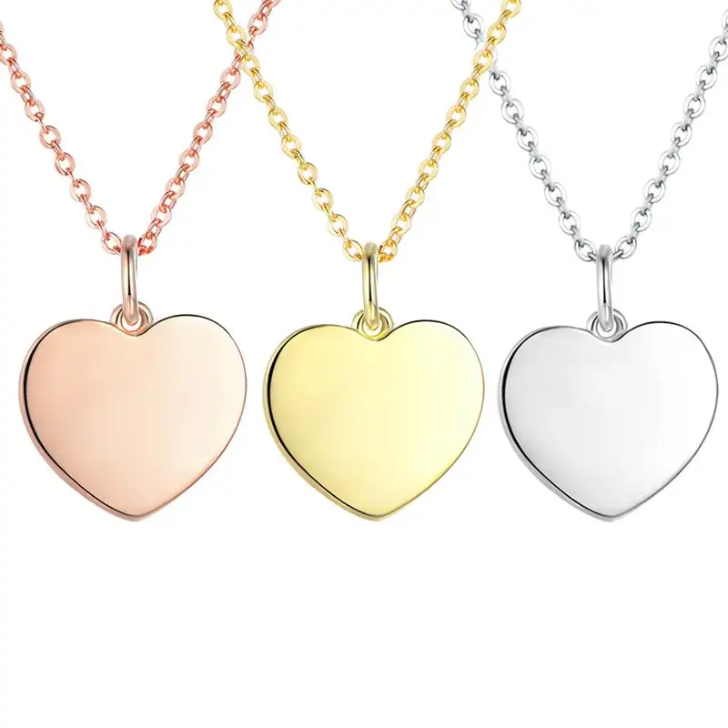 New Design Wholesale Custom Gold Plated 925 Sterling Silver Jewelry Pendant Heart Diy Pendant Fashion Necklace Custom Pendant