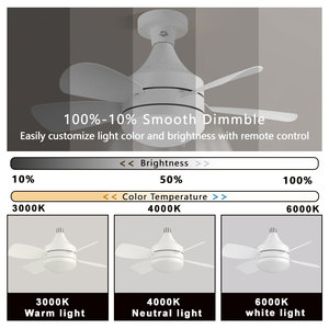 Ventilateur de plafond LED moderne de 18 pouces, 5 pales, moteur DC, télécommande, pour la maison, la <span class=keywords><strong>cuisine</strong></span>, la chambre, le placard, le salon, solution d'éclairage - Product Image 3