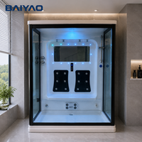 Nouvelle Arrivée Cabine de Douche Vapeur Double pour 2 Personnes avec Verre Trempé, Unité de Salle de Bain Vapeur Encastrée pour Projet Villa Hôtel