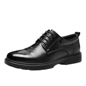 Zapatos de Hombre Otoñales con Cordones, Estilo Británico, Suela Gruesa, Color Sólido, Cuero Genuino, Aumentan la Estatura, Antideslizantes y Duraderos - Product Image 5