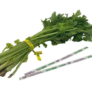 Personalizado logotipo impresso papel torção laços para legumes