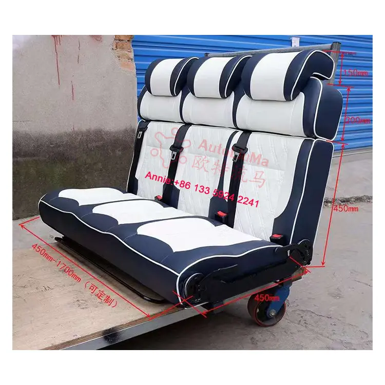 Autoniuma 2023 diskon besar Custom reparasi Multi fungsi Rv tempat tidur tiga kursi dapat disesuaikan kursi Van mewah untuk 3 orang