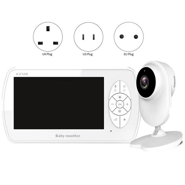 HD 1080P 4.3 Inch LCD Screen IR Night Vision Wireless Audio Wifi Connectivity Two-Way Audio Baby Monitor Camera for Baby Crying