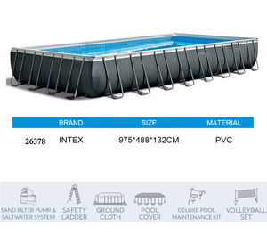 <span class=keywords><strong>Piscina</strong></span> Rectangular Elevada Intex 26378 <span class=keywords><strong>Ultra</strong></span> XTR con Estructura Metálica, 975x488x132cm - Product Image 3