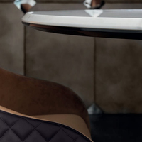 Ensemble de table à manger moderne en marbre et acier inoxydable avec 6 chaises extensibles et pliables en cuir italien de luxe pour usage hôtelier