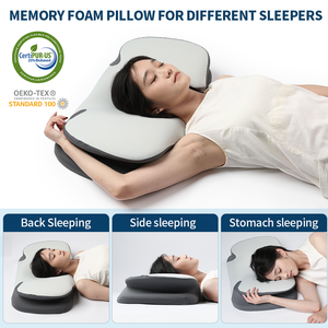 Oreiller cervical Osteo Soulagement de la douleur au cou Conception creuse Oreillers en mousse à mémoire de forme inodore Étui amovible Oreiller orthopédique réglable - Product Image 5