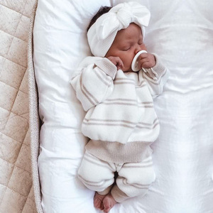 Pull pour bébé printemps et automne <span class=keywords><strong>pantalon</strong></span> pull 2 pièces <span class=keywords><strong>tricot</strong></span>é <span class=keywords><strong>Bebe</strong></span> produits nouveau-né bébé vêtements ensembles 0-<span class=keywords><strong>3</strong></span> <span class=keywords><strong>mois</strong></span> pour garçon - Product Image 4