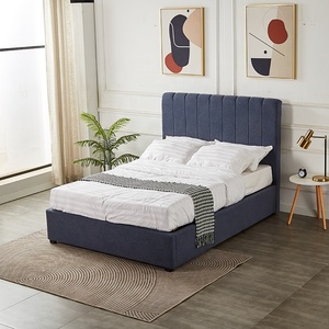 เตียงนอนผ้ากำมะหยี่หุ้มหัวเตียงขนาดคิงไซส์ - Product Image 1