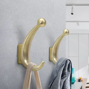 Yonfia 3810K Goud Zwart Badkamer Kleren Handdoek Wandmontage Haak Sleutelhanger Jas Kleding Hanger Voor Wc Hardware Deur