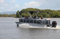 Bateau de croisière à ponton double en aluminium Gospel Boat de 30 pieds, bateau de pêche, moteur hors-bord, certifié CE, garantie de 3 ans, 2-20 personnes