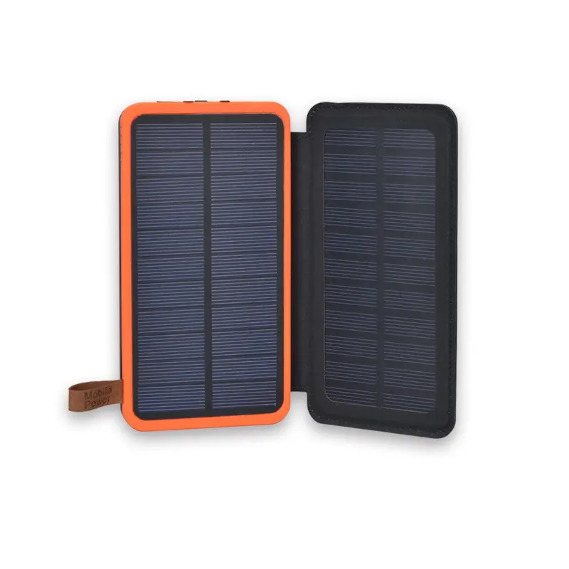 Hochleistungs-Li-Polymer-Batterie Solar mit abnehmbaren Sonnen kollektoren mit LED-Taschenlampe Power Bank