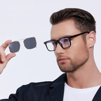 2024 nouvelles lunettes de soleil hommes polarisant lentille optique lunettes cadre TR90 anti-lumière bleue conducteur parasol Clip lunettes de soleil