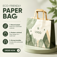 Sac en papier kraft à fond carré imprimé style nature, écologique, réutilisable, gaufré, avec logo personnalisé, recyclable, sac fourre-tout de luxe pour cadeaux