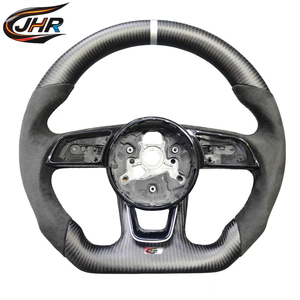 Volant en cuir fibre de carbone mat avec grip pour <span class=keywords><strong>Audi</strong></span> B9 A4 <span class=keywords><strong>A5</strong></span> TT - Compatible OEM, personnalisable, <span class=keywords><strong>sport</strong></span> - Product Image 1