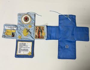 Croix brodée en tissu, cadeau religieux en gros, motif croix argentée, écologique, pour décoration d'Halloween - Product Image 3