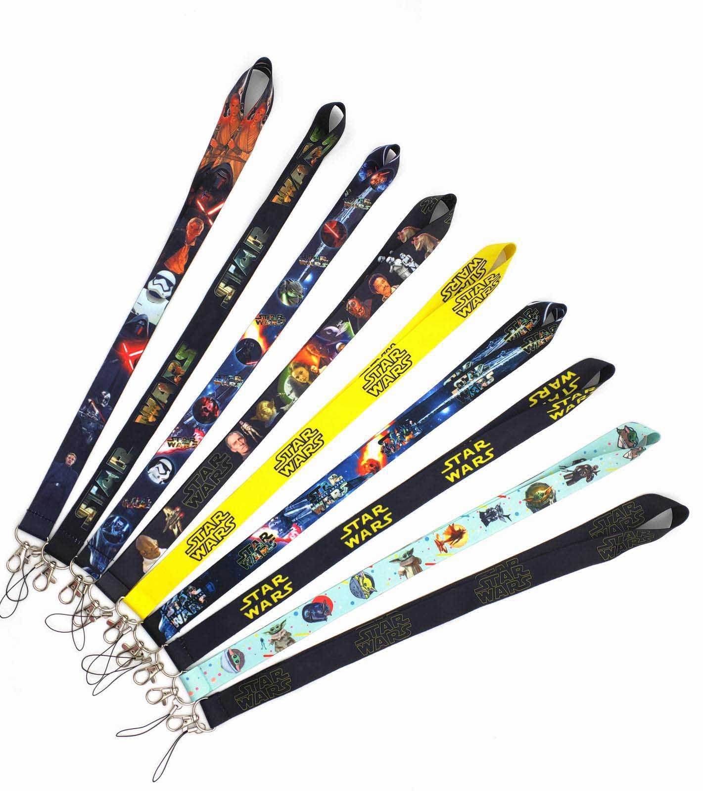 Anti-Lost Cut Cartoon Star Lanyard Soft Satin Wars Baby Yoda Lanyard Fashion Phone Card Neck Lanyards Wholesale Custom Strap
