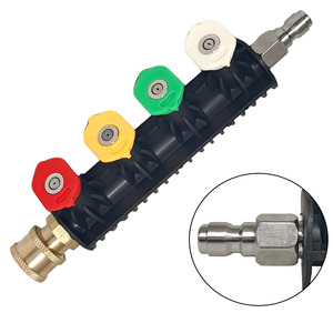 Tête de pistolet à eau avec buse en forme d'éventail à connexion rapide 1/4, nouvelle base de fixation de buse 4 couleurs pour l'arrosage du jardin - Product Image 4