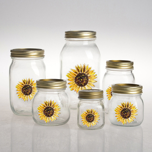 Wholesale Food Honey <strong>Jar</strong> Candy Coffee <strong>Tea</strong> Containers clear Custom logo Glass Spice Storage <strong>Jar</strong> Glass Mason <strong>Jar</strong> with Metal Lid - Product Image 2