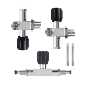 วาล์วถังดำน้ำ 3500psi 3/4NPS ตัวควบคุมอินเทอร์เฟซคู่แบบยูค สแตนเลส พร้อมเครื่องมือ - Product Image 2