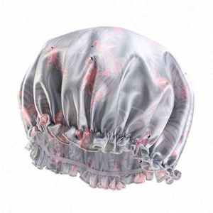 Wholesale Adults Turban Elastic Adjustable Night Sleep Hat Image Style Satin Silky Unisex Hair Bonnet <b>Head</b> <b>Wrap</b> Floral Pattern - Product Image 4