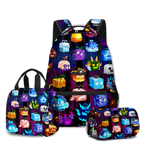 Mochila 3D de Dibujos Animados, Lonchera y Estuche para Lápices, Juego de Tres Piezas para Estudiantes de Primaria y Secundaria, <span class=keywords><strong>ROBLOX</strong></span> Blox Fruits - Product Image 1