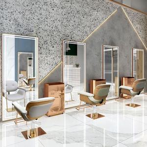 <span class=keywords><strong>Salon</strong></span> mur grand <span class=keywords><strong>design</strong></span> moderne led illuminé miroir or - Product Image 1