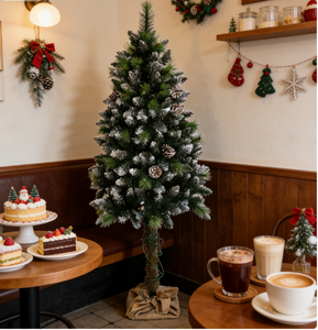 Árbol <span class=keywords><strong>de</strong></span> Navidad Artificial Realista <span class=keywords><strong>de</strong></span> Alta Calidad, Tipo Abeto Fraser, Base <span class=keywords><strong>de</strong></span> Tela Tejida, Piñas, Luces LED Blancas Cálidas para el Hogar - Product Image 5