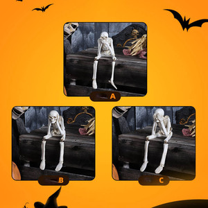Figuras de Esqueletos de Resina, Estatuas Decorativas para Estantes, Adornos Espeluznantes para Mesa de Halloween, Decoración para Fiestas de Casas Encantadas, Regalo - Product Image 3