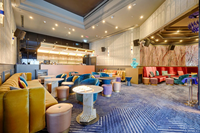 Banquette moderne en forme de U, canapé de restaurant, mobilier de restaurant, chaises et table en velours coloré
