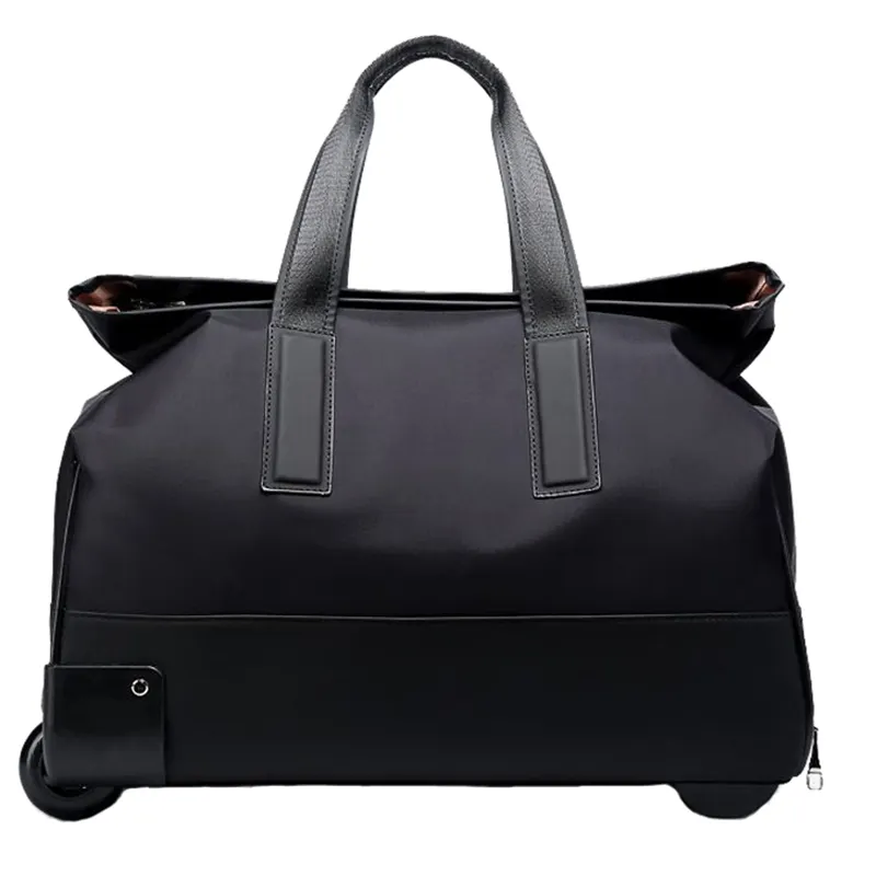 Travelling bags trolley luggage Fashion black rolling sports yoga travel wheeled duffle bag for men women