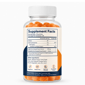 Complément alimentaire pour la santé des yeux, à base de plantes, sans OGM, biologique, faible en sucre, pour adultes, complexe de lutéine et de zéaxanthine, vitamine B2, végétalien, sans gluten, 60 gélules - Product Image 6