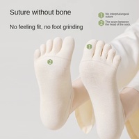 Chaussettes de yoga et de fitness pour femmes à cinq doigts, respirantes, absorbant la transpiration, déodorantes, antidérapantes, en tricot ras du cou, pour l'été