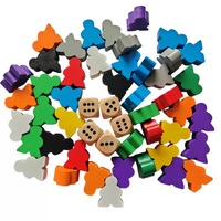 Jetons de jeu de société en bois personnalisés, imprimés en couleur, écologiques, durables, emballage portable pour l'éducation