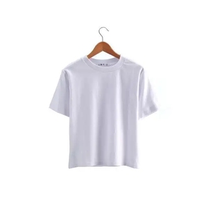 Custom Vintage Korean Women's T-Shirts in Bulk 100% Cotton O-Neck Oversized Fit <b>Plain</b> <b>Tshirts</b> With Unique Print Patterns - Product Image 2