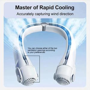 Ventilador Portátil de Cuello sin Aspas, Carga USB, Sistema de Enfriamiento con Turbina AR Ajustable, Viento Súper Fuerte para Viajes al Aire Libre - Product Image 4