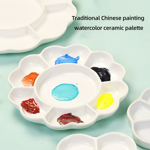 <span class=keywords><strong>Palette</strong></span> de <span class=keywords><strong>peinture</strong></span> professionnelle Xin Bowen-Design fleur de prunier en céramique adapté aux peintures à l'aquarelle et à la <span class=keywords><strong>gouache</strong></span> - Product Image 2