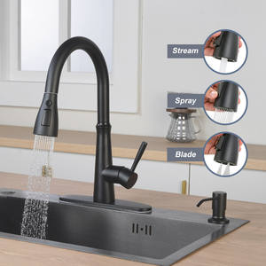 <span class=keywords><strong>Grifo</strong></span> de <span class=keywords><strong>Cocina</strong></span> Moderno Estilo Farmhouse con Dispensador de Jabón, Monomando, 3 Modos de Salida de Agua, Acero Inoxidable SUS304 - Product Image 2