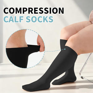 <span class=keywords><strong>Bas</strong></span> de <span class=keywords><strong>contention</strong></span> unisexes en nylon à compression graduée 20-30 mmHg, tricotés, montants jusqu'au genou, en élasthanne - Product Image 2