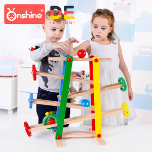 Onshine <b>Wooden</b> Ball <b>Track</b> Toy For Kids 4-6 Years Old Educational Building Blocks With Colorful Balls And <b>Tracks</b> - Product Image 1