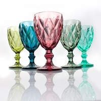 LANGXU fête de mariage diamant coupe gaufré classique verre à vin rouge cristal gobelets à pied verre vintage