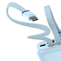 Batteries externes à charge rapide 10000mAh 20000mAh 22.5W, batterie portable Li-Polymère avec port Type-C intégré pour iOS, câbles tressés