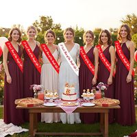 Último Set de Lazos para Despedida de Soltera y Damas de Honor, 7 Piezas, Lazos Rojos y Blancos para Fiesta Temática de Pizza, Recuerdos de Despedida de Soltera